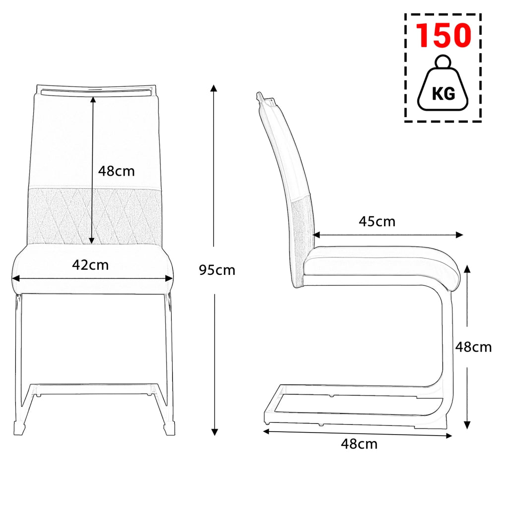 Set di 6 Sedie da Pranzo Moderne con Schienale in PU e Lino, Seduta Imbottita e Design Ergonomico, Colore Grigio