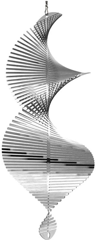 Spirale metallica a vento con effetto tornado 3D per decorazione di casa - Ventilatore a 3D - Specchio - Metallo - Decorazione per esterni - Giardino posteriore - Giardino anteriore - Rottante