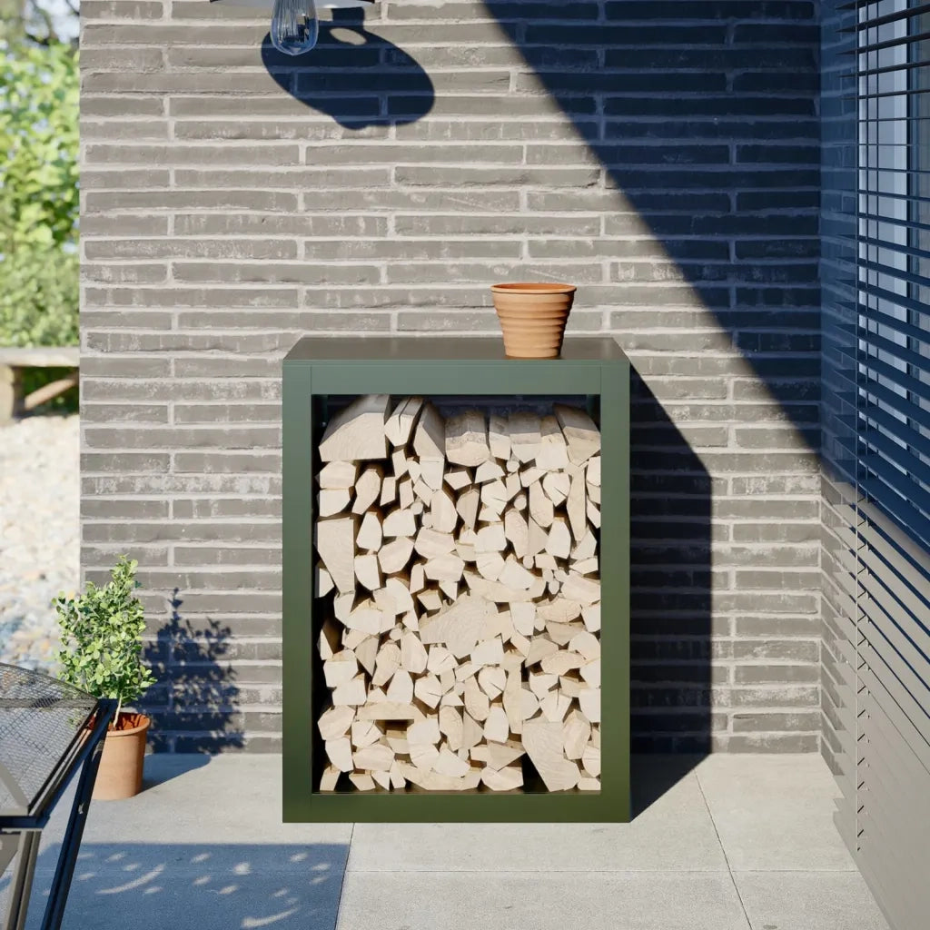 Rastrelliera per Legna da Ardere Verde 60x40x80 cm in Acciaio CFW9479893