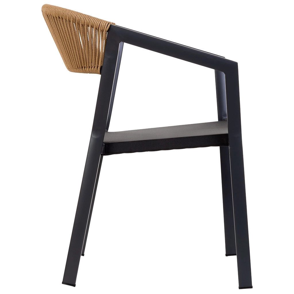Sedia in alluminio nero 57x62x78