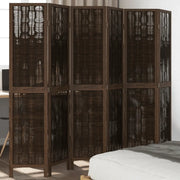 Divisorio Ambienti | Divider per stanze | Paravento 6 Pannelli Marrone Scuro Massello Paulownia
