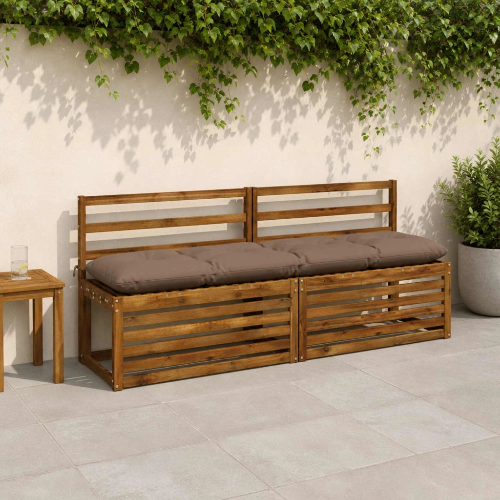 Cuscini per Panchina VIANEN 2 pz 100% Poliestere Tortora 952875