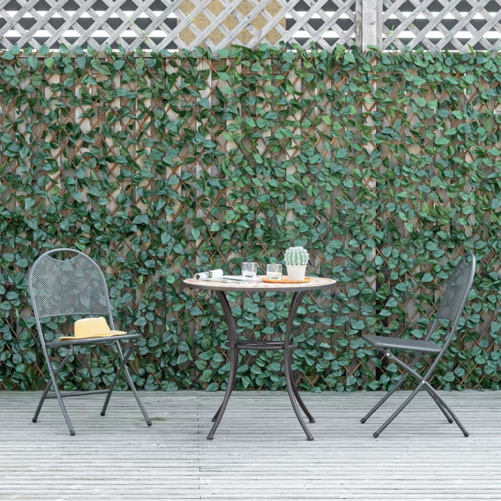 Set 4 Siepi Artificiali Edera ¨C Minimal ¨C 200x100 cm Verde Poliestere