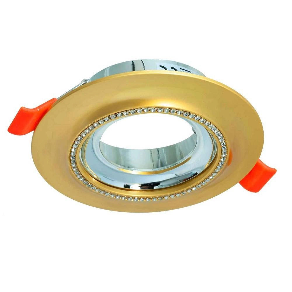 Trade Shop - Faretto Smart Incasso Tondo Brillantini Led 5 W Gu10 Rgb Wifi Alexa Google Home - Oro