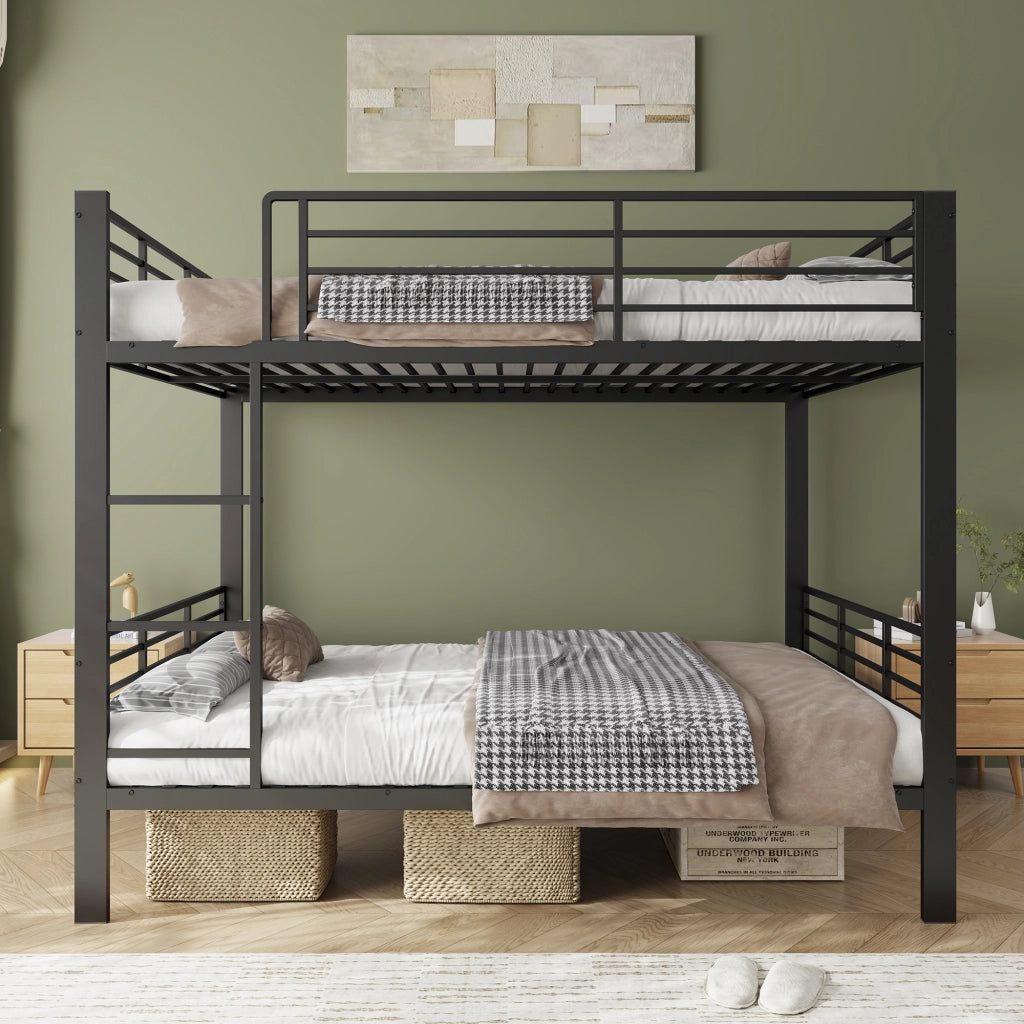 letto a castello metallo nero 100 x 200 cm