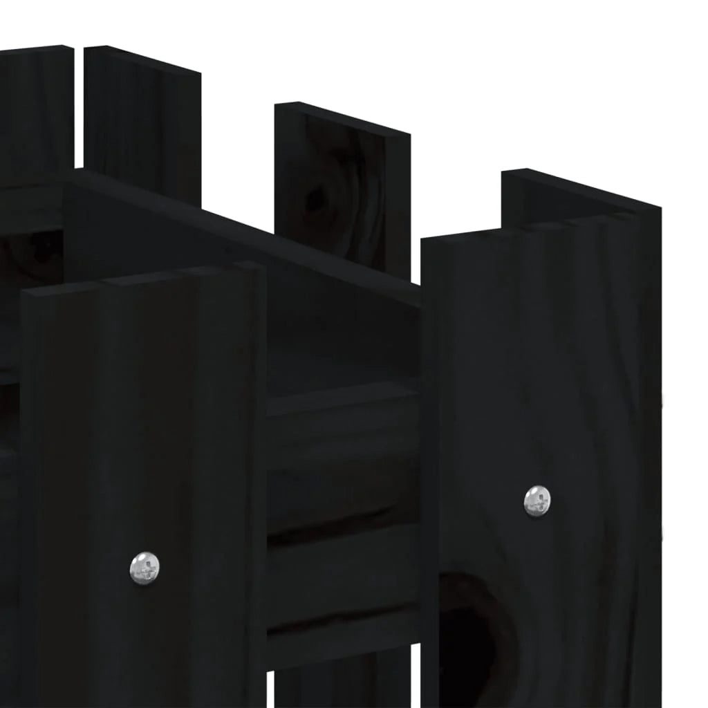 Fioriera rialzata per piante fiori e terrazze con design a recinzione 60 x 30 x 30 cm pino nero massiccio 02_0038105