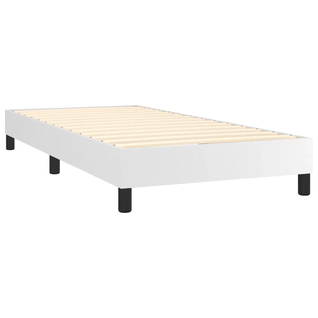Giroletto Molle con Materasso e LED-Struttura Letto Bianco 90x190 cm Similpelle 853828