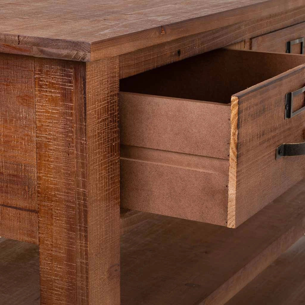Mobile ingresso in legno marrone con ripiani, 127x46x76h cm