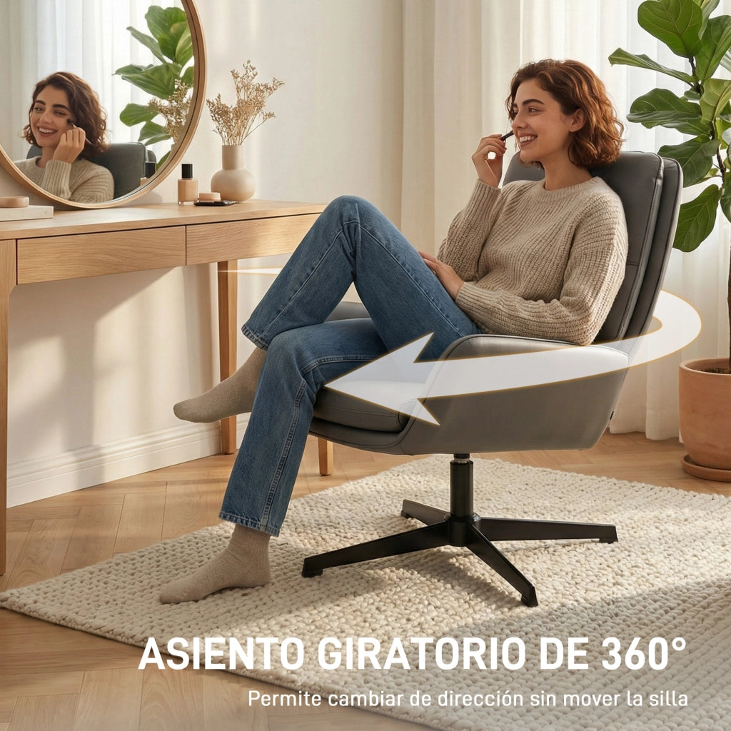 Poltrona Relax Massaggiante in Similpelle Grigio ¨C Zephmum ¨C 80x100x110