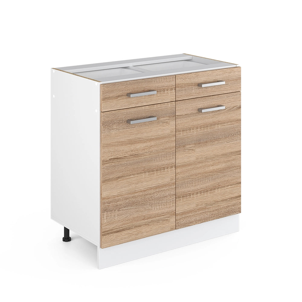 Vicco Base universale Sonoma 80 cm con cassetti e ante, senza piano di lavoro