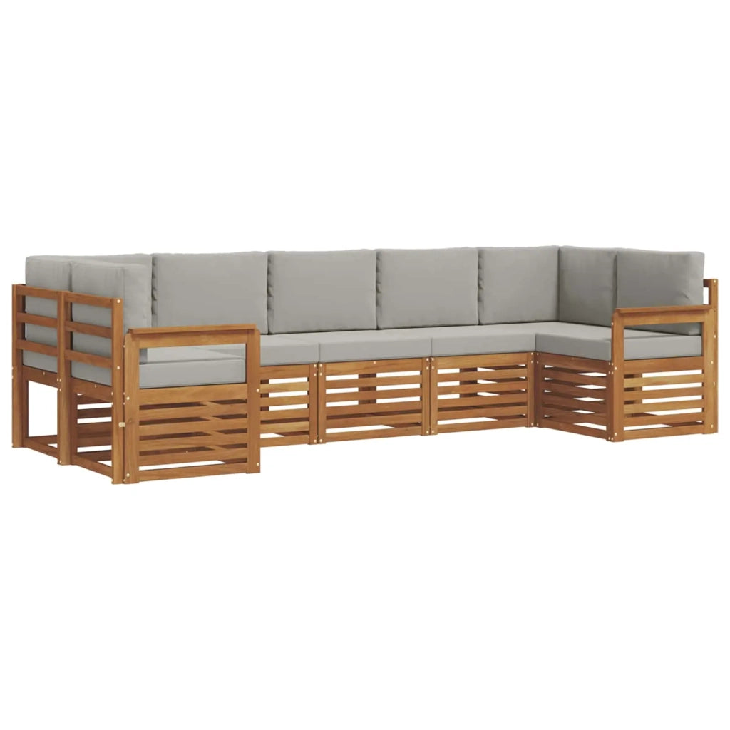 Set divano sezionale con cuscino 7 pcs Grigio Naturale e Chiaro 3375396