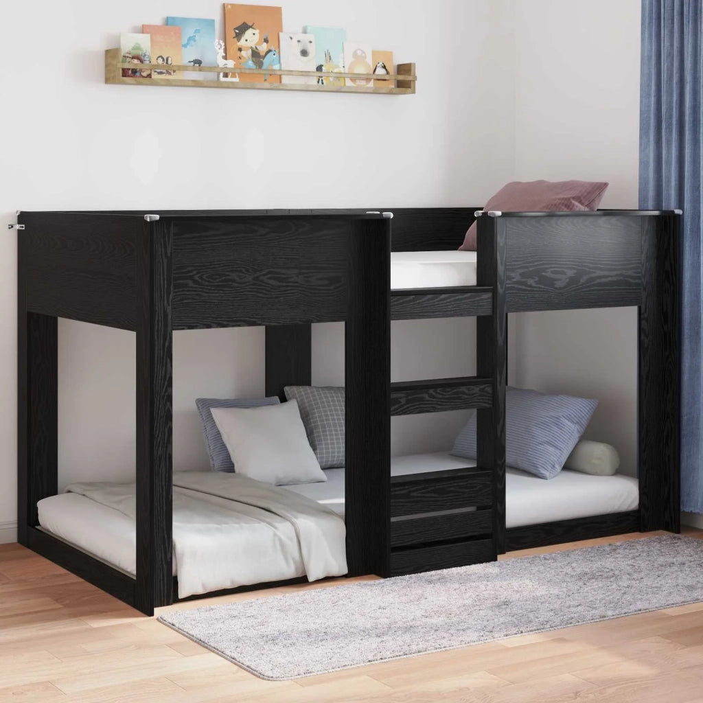Struttura letto a terra-Giroletto Rovere Nero 90 x 200 cm
