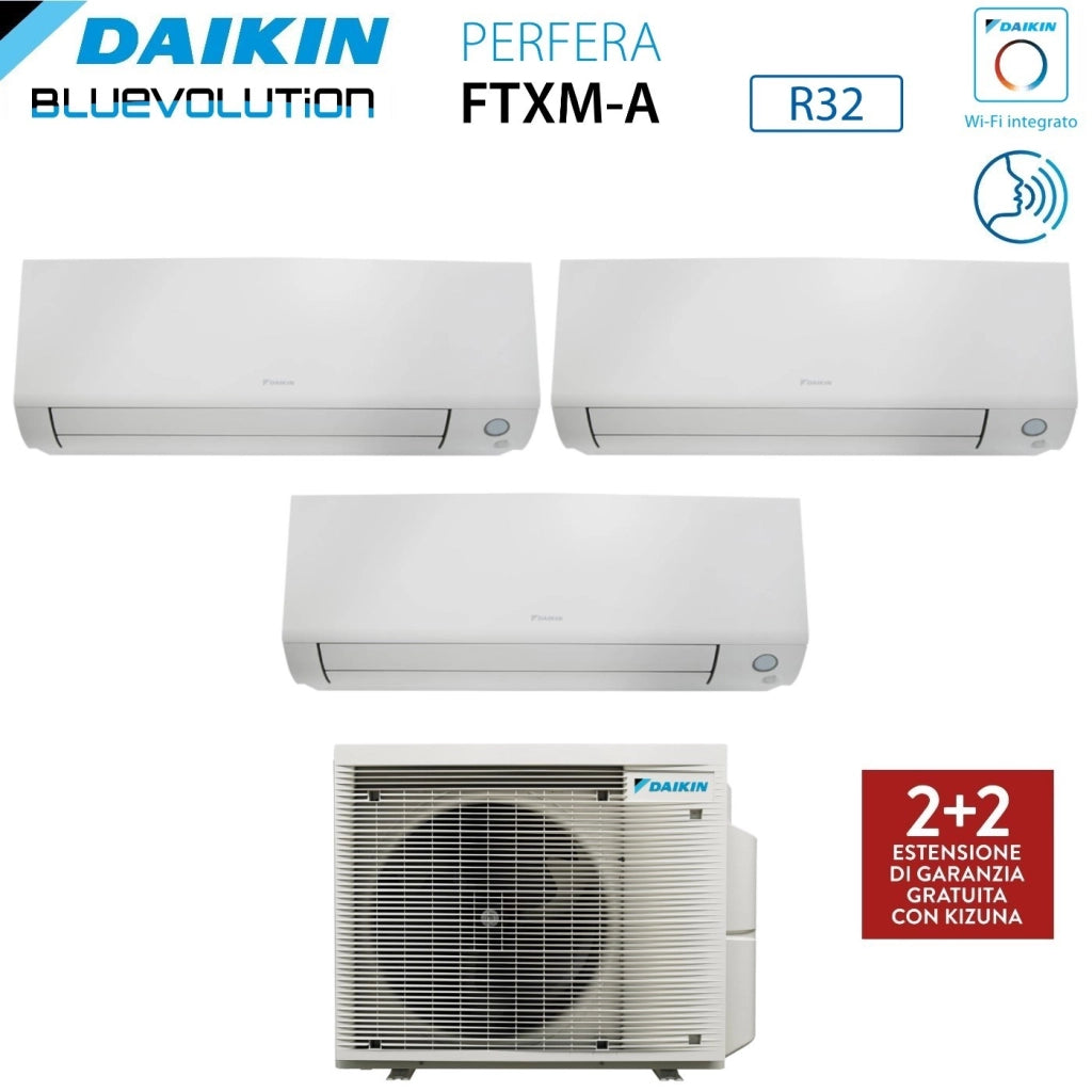 Condizionatore Trial Split Daikin Perfera All Seasons 7+7+9 con 3MXM52A R-32 Wi-Fi Integrato - Garanzia Italiana