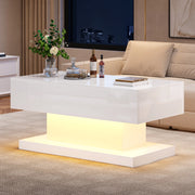Tavolino da caffè con sollevamento idraulico e LED 100x50x45 cm