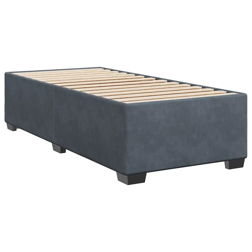 Giroletto a Molle con Materasso Grigio Scuro 90x200 cm Velluto 3288511