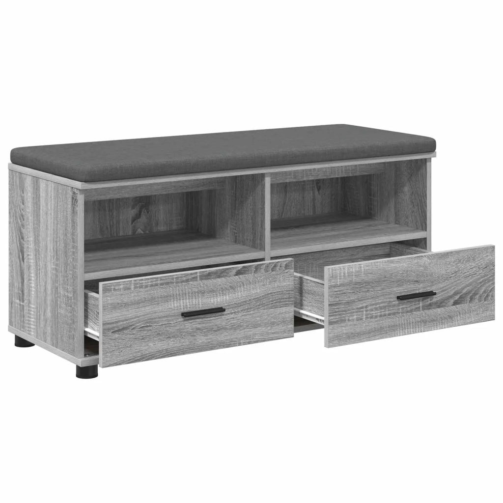 Panca per ingresso con cuscino Sonoma grigia 100 x 38 x 46 cm