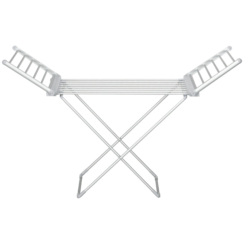 Stendibiancheria elettrico riscaldante 230 W; 45-55   C; con ali laterali pieghevoli; alluminio; argento; 144x53x96 cm