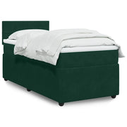 Giroletto a Molle con Materasso Verde Scuro 80x200 cm Velluto 3287599