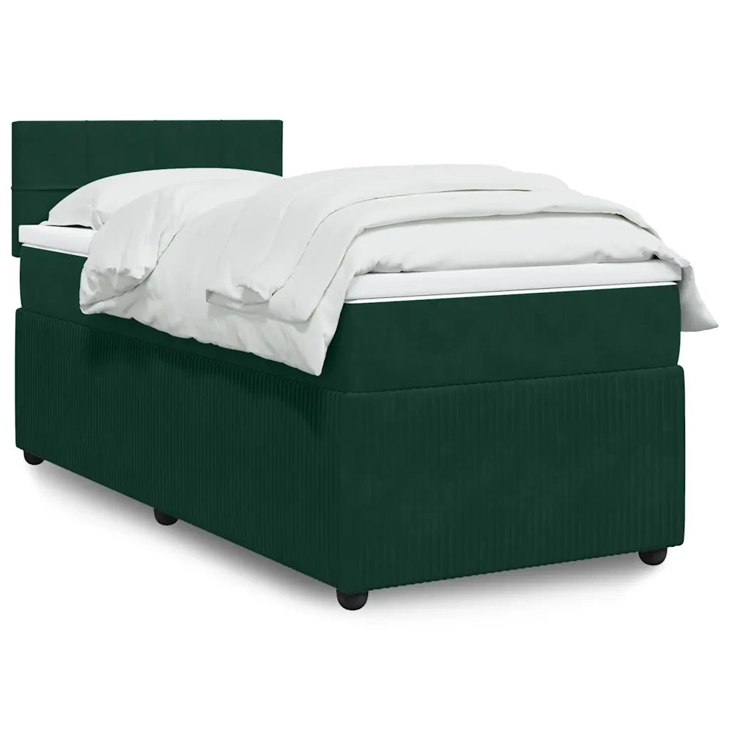 Giroletto a Molle con Materasso Verde Scuro 80x200 cm Velluto 3287599