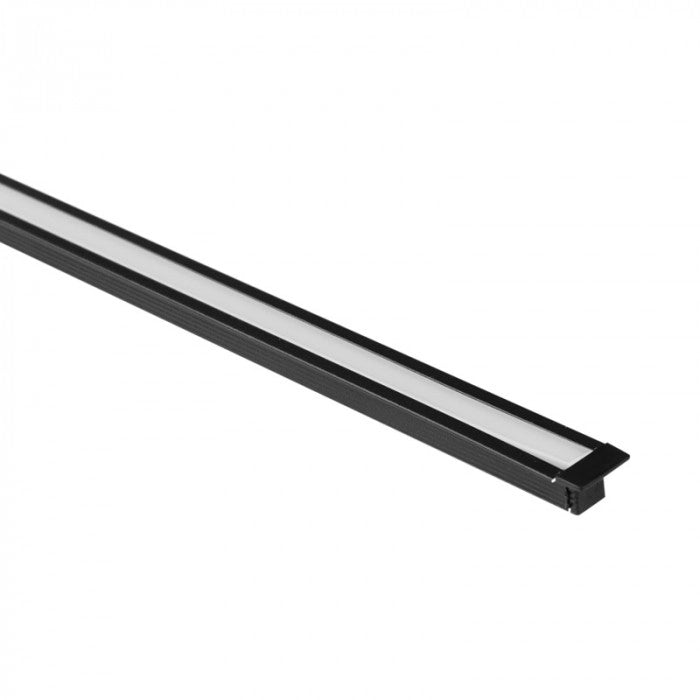 Profilo LED incasso PW01 nero diffusore opale 1m Ecolight