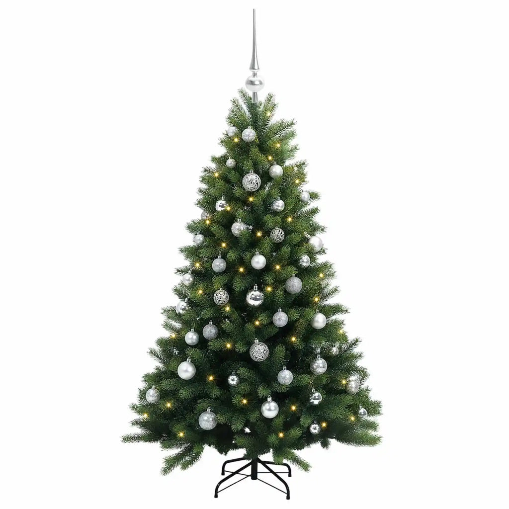 Albero di Natale Artificiale con Palline 150 cm 150 LED 3465992