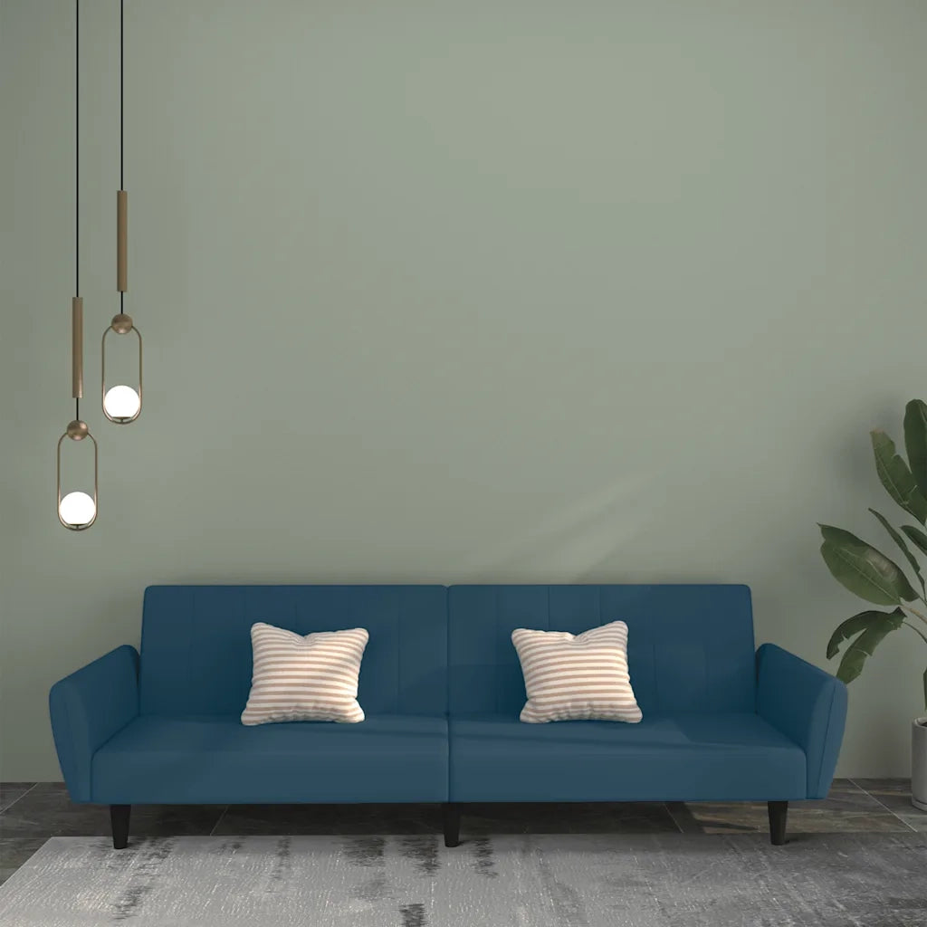 Divano letto | Sof¨¤ letto | Letto singolo a 2 Posti Blu in Velluto
