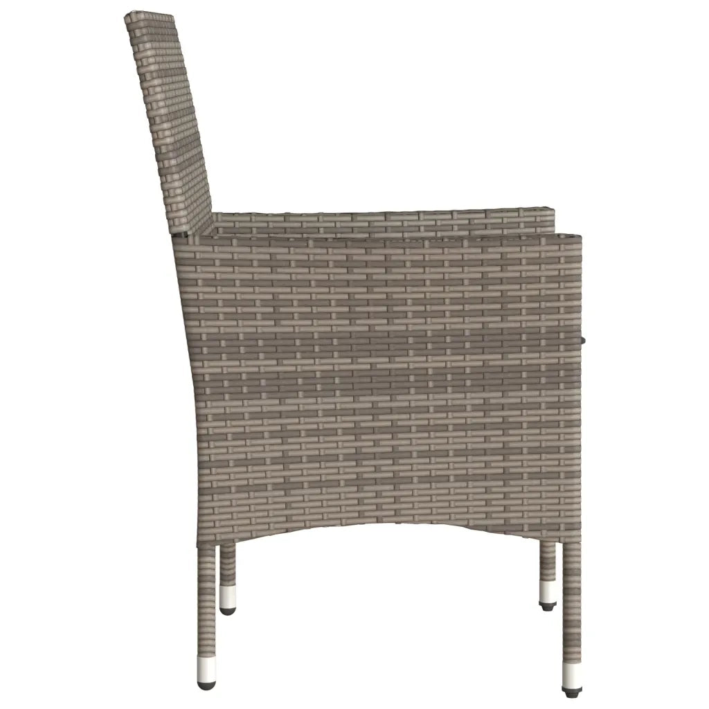 Sedie da Giardino con Cuscini 2 pz | Sedie da Esterno Grigie in Polyrattan