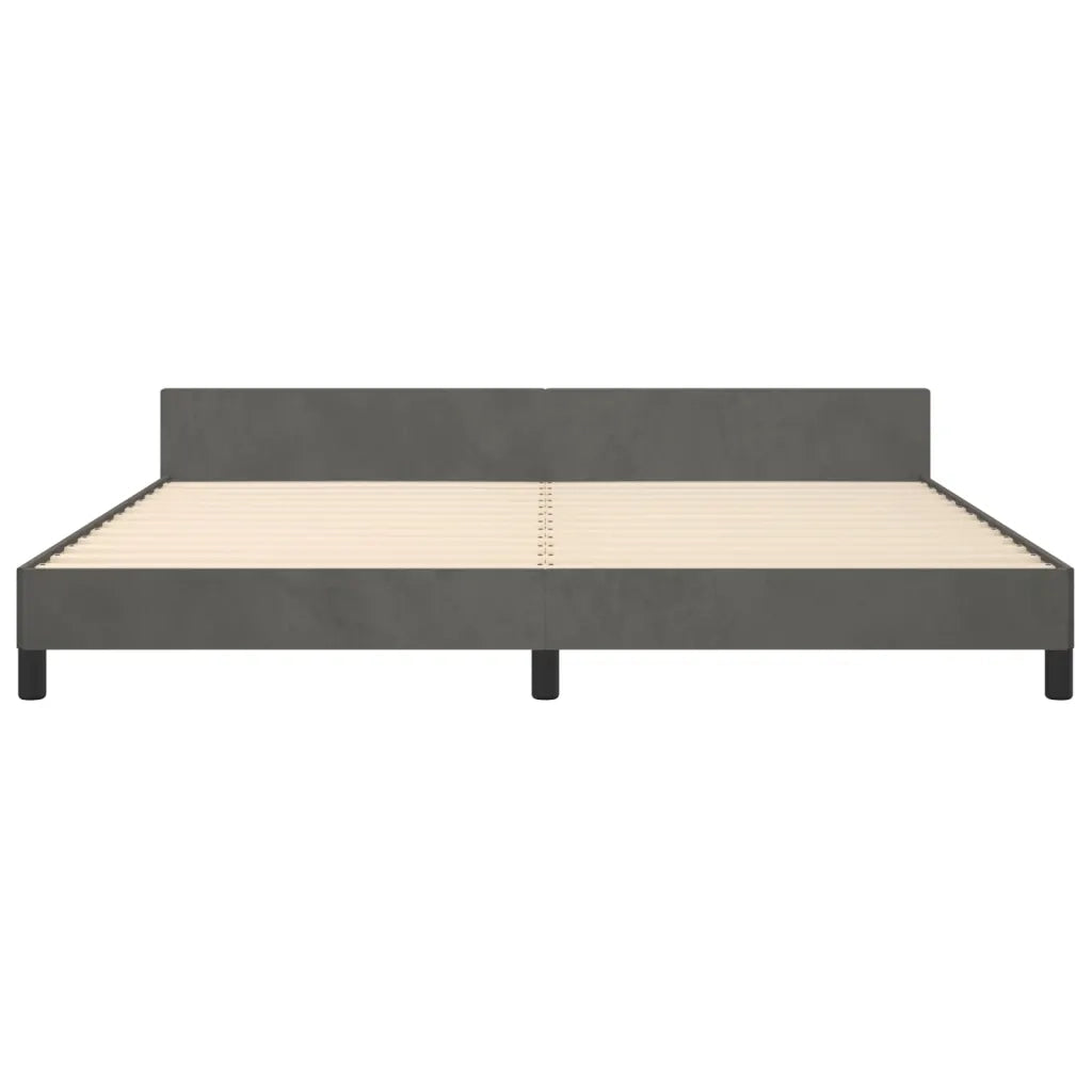 Giroletto senza Materasso-Struttura Letto Grigio Scuro 200x200 cm Velluto 652191