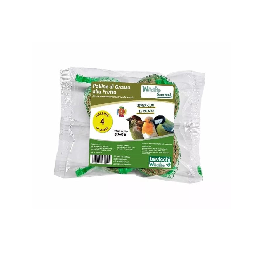 PALLA DI GRASSO FRUTTA UCCELLI SELVATICI GOURMET 4 PZX 90GR