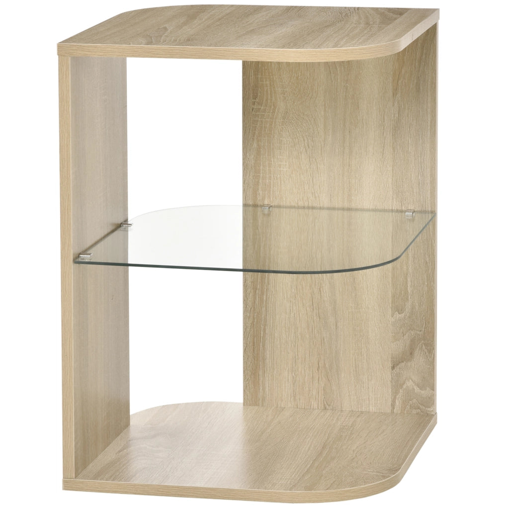 Tavolino da caff¨¨ design moderno ¨C Minimal ¨C vetro temperato legno naturale