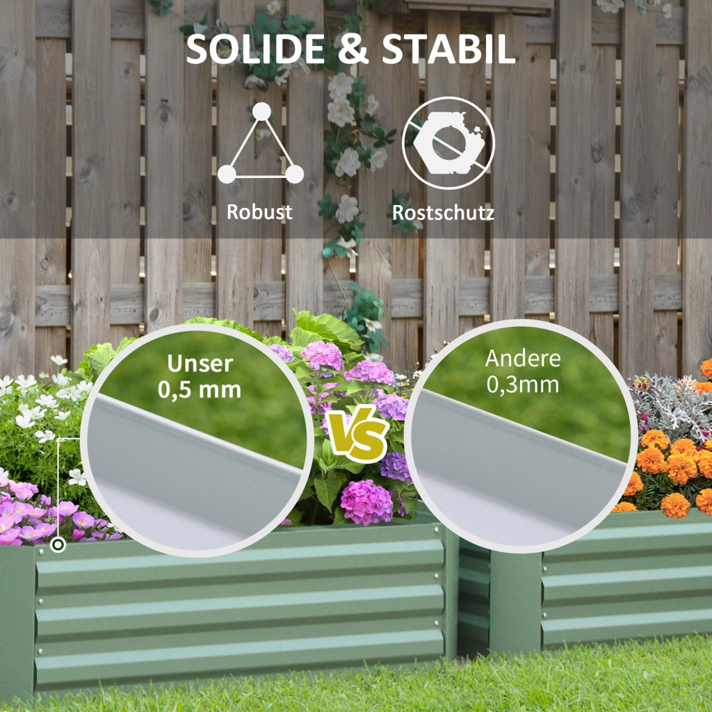Vasche per piante 100x100x30 ¨C zephmum ¨C verde, 2 pezzi, set