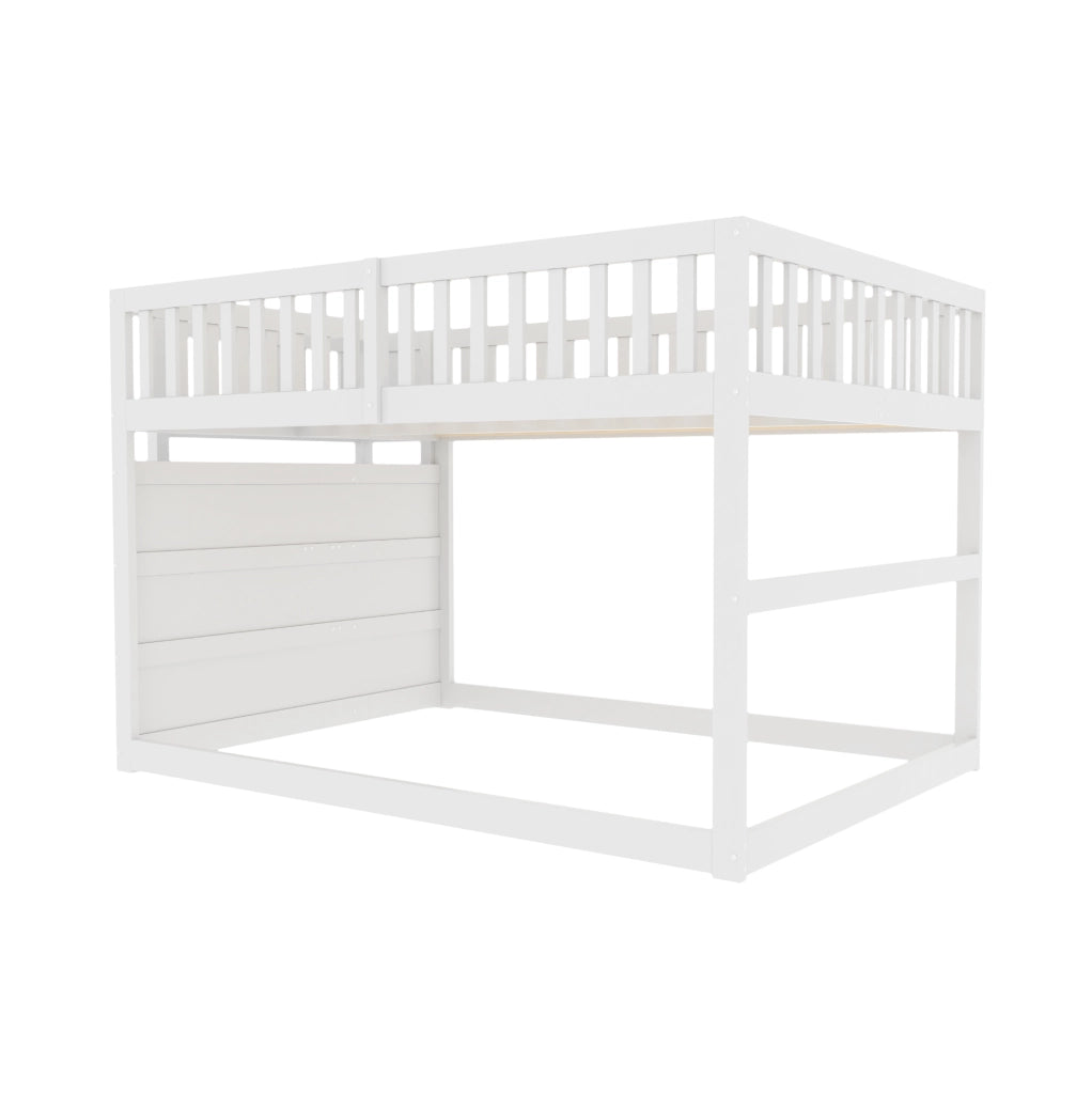 Letto a castello basso in pino; compensato e MDF; bianco; per materasso 140 x 200 cm