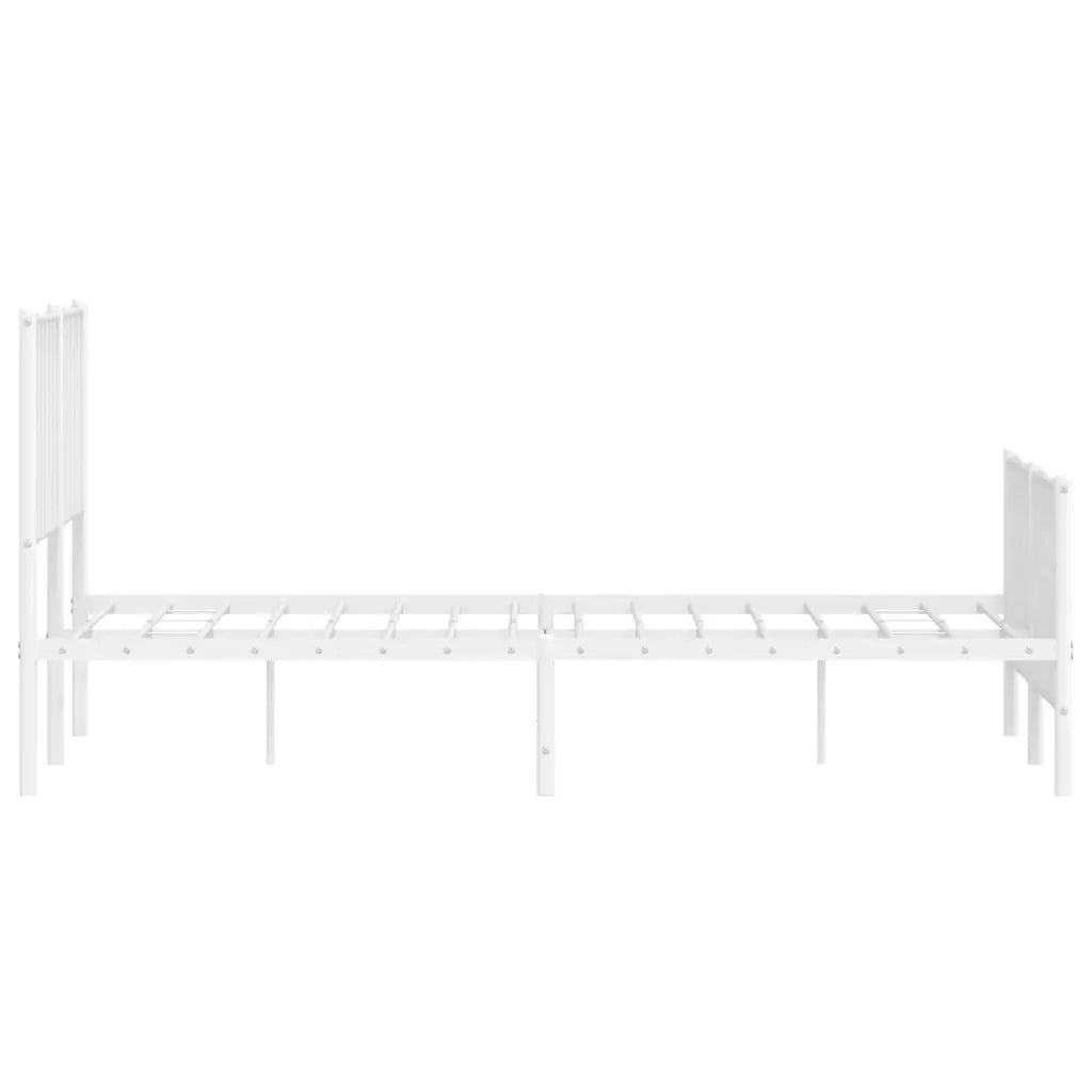 Giroletto con Testiera e Pediera Metallo Bianco 135x190 cm 374503