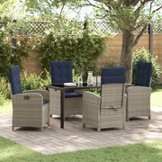 Set da Pranzo per Giardino con cuscino 5 pcs Grigio polyrattan 3380353