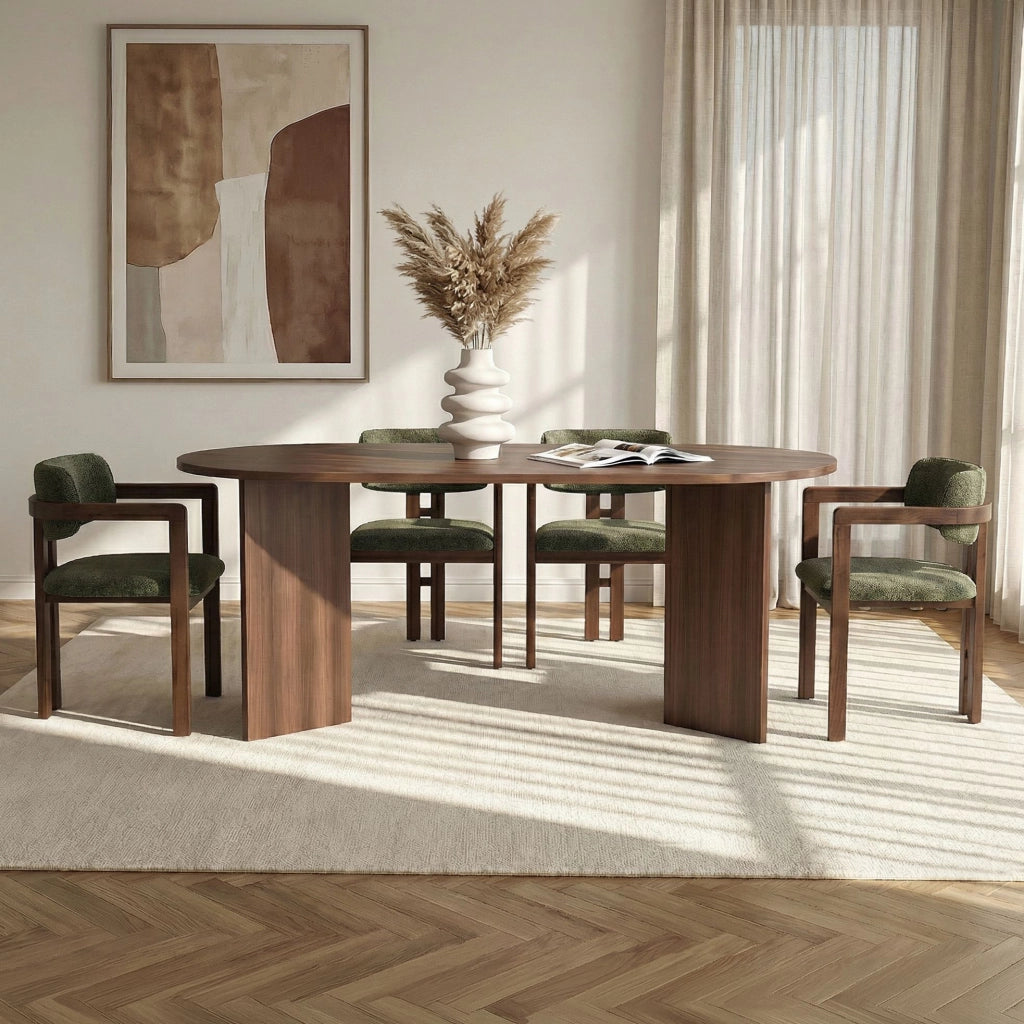 Set di tavolo e sedie in legno Meridia 4" (5 pezzi) - 180 x 90 x 75 cm - Verde