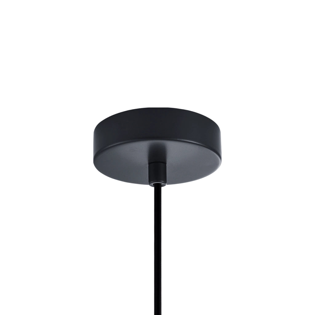 Lampada a sospensione moderna nero-oro vetro fumé E27