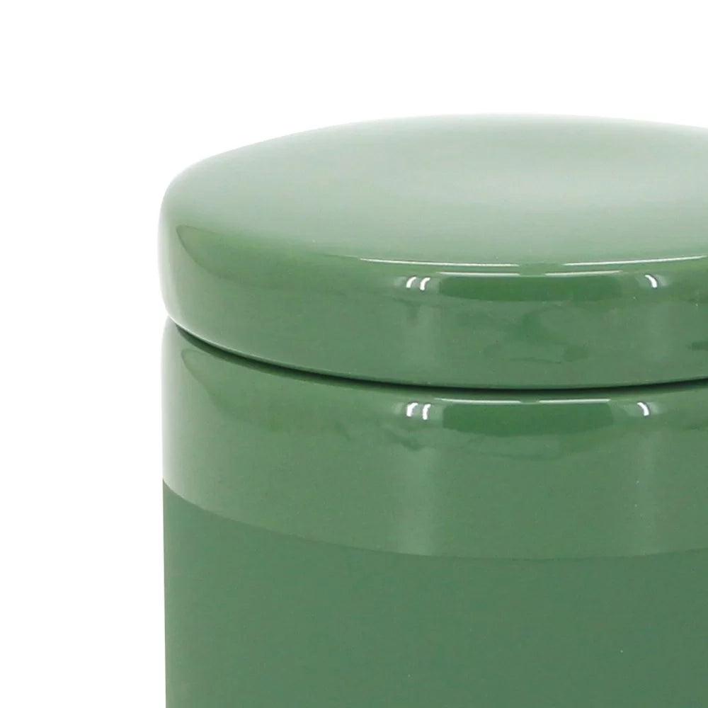 Barattolo porta cotone verde scuro con coperchio - Serie Green