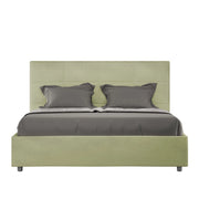 BS COM Letto una piazza e mezza senza rete imbottito 130x200 microfibra tè verde