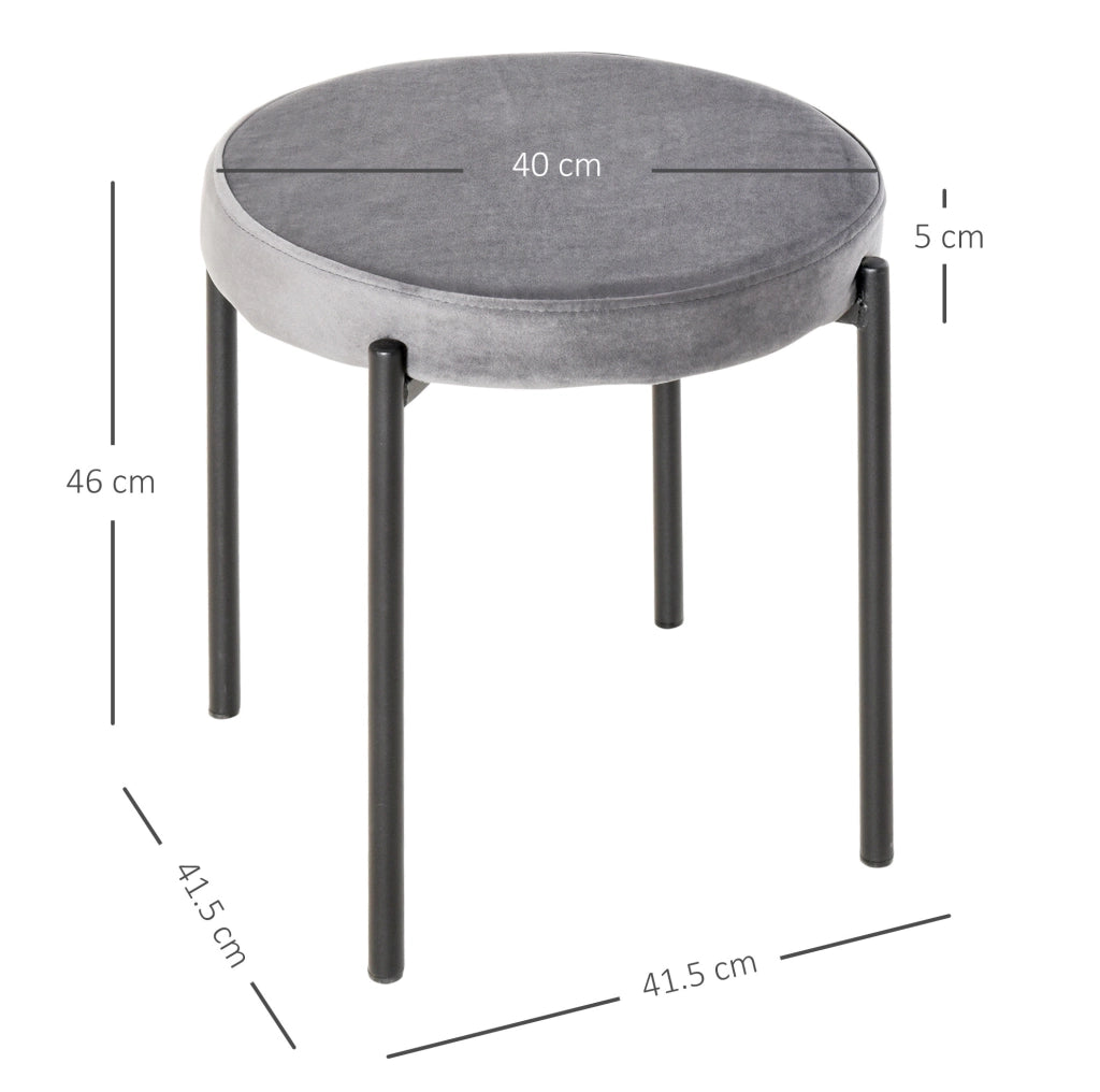 Set di 4 sgabelli impilabili 41,5 x 41,5 x 46 cm in metallo grigio, salvaspazio –