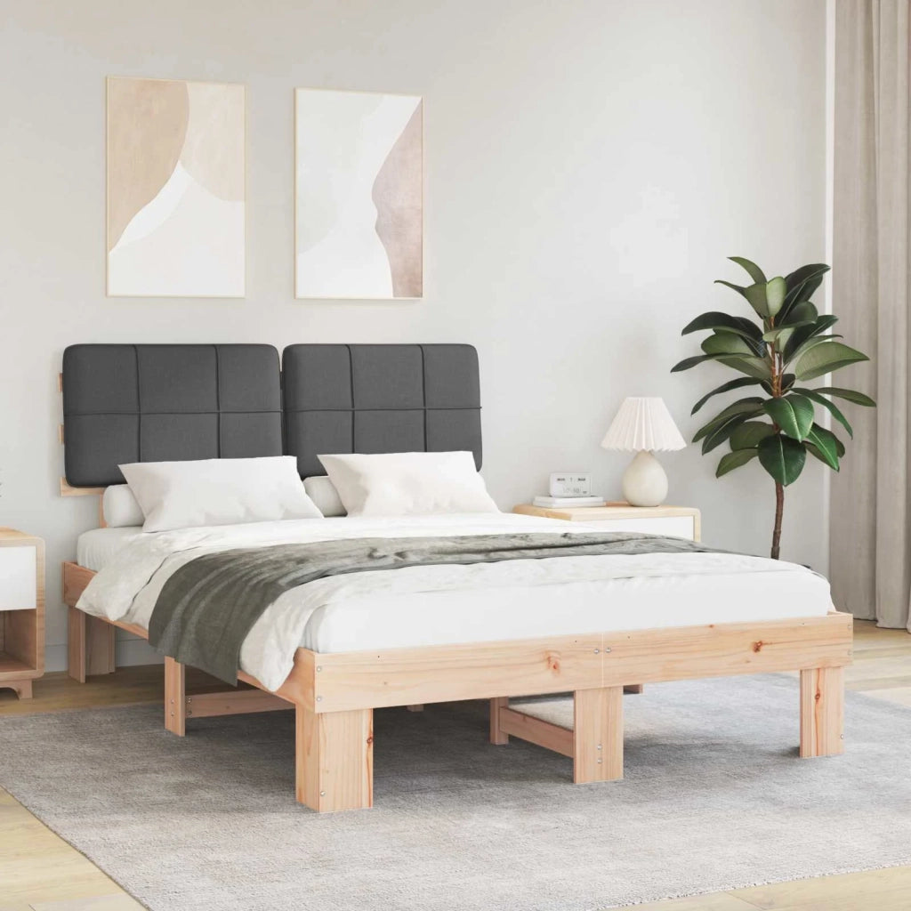 Letto con Testiera Rivestita Grigio scuro 140 x 190 cm 877425