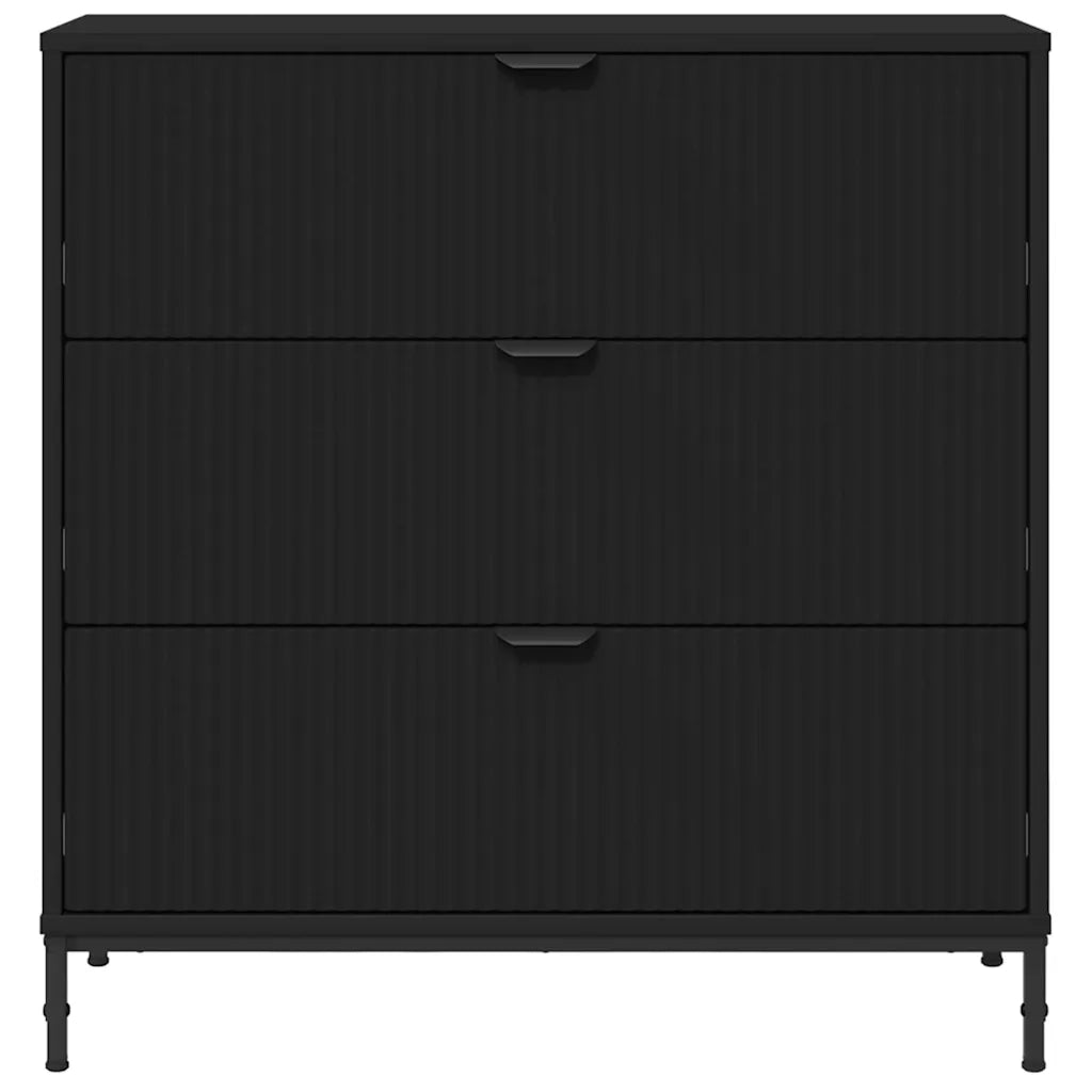 Credenza con Cassetto-Buffet-Armadio da cucina Nero 79.5 x 33 x 82 cm Legno multistrato