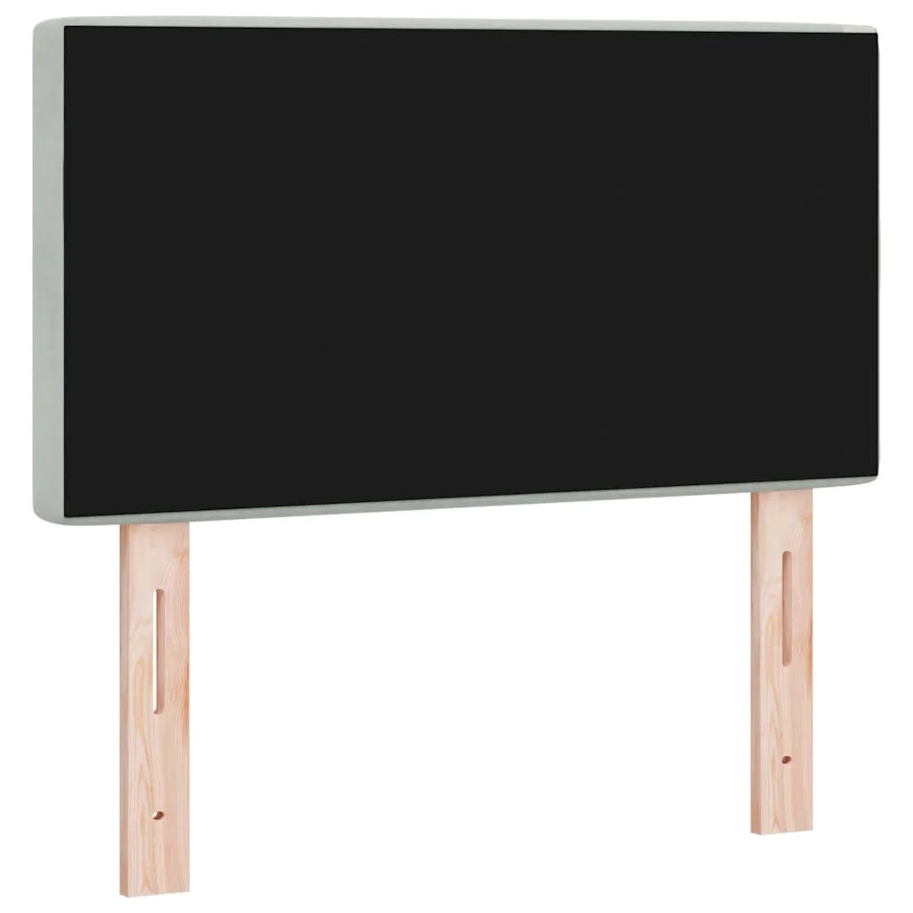 Testiera LED con testiera-Testata con LED-Testiera Decorativa Grigio chiaro 80 cm Poliestere 196982