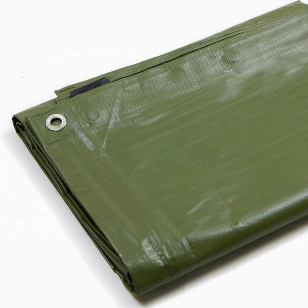 Telo Impermeabile da Esterno Verde (6mt x 8mt) - 300 g/m² Telone con Occhielli Rinforzati, Resistente ai Raggi UV e agli Strappi, per Barche, Legna, Piscine, Mobili da Giardino, Auto