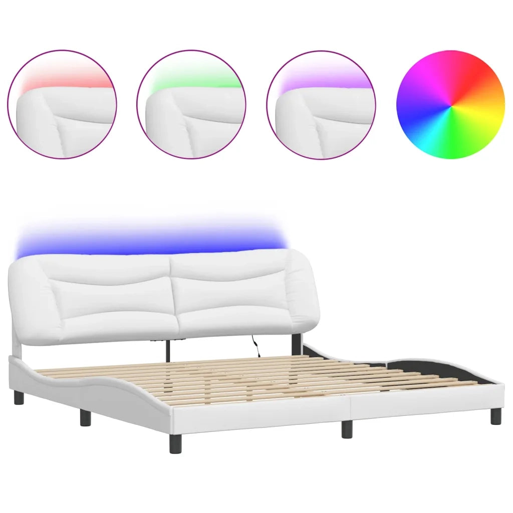 Giroletto con LED senza Materasso Hvar Bianco 200x200 cm