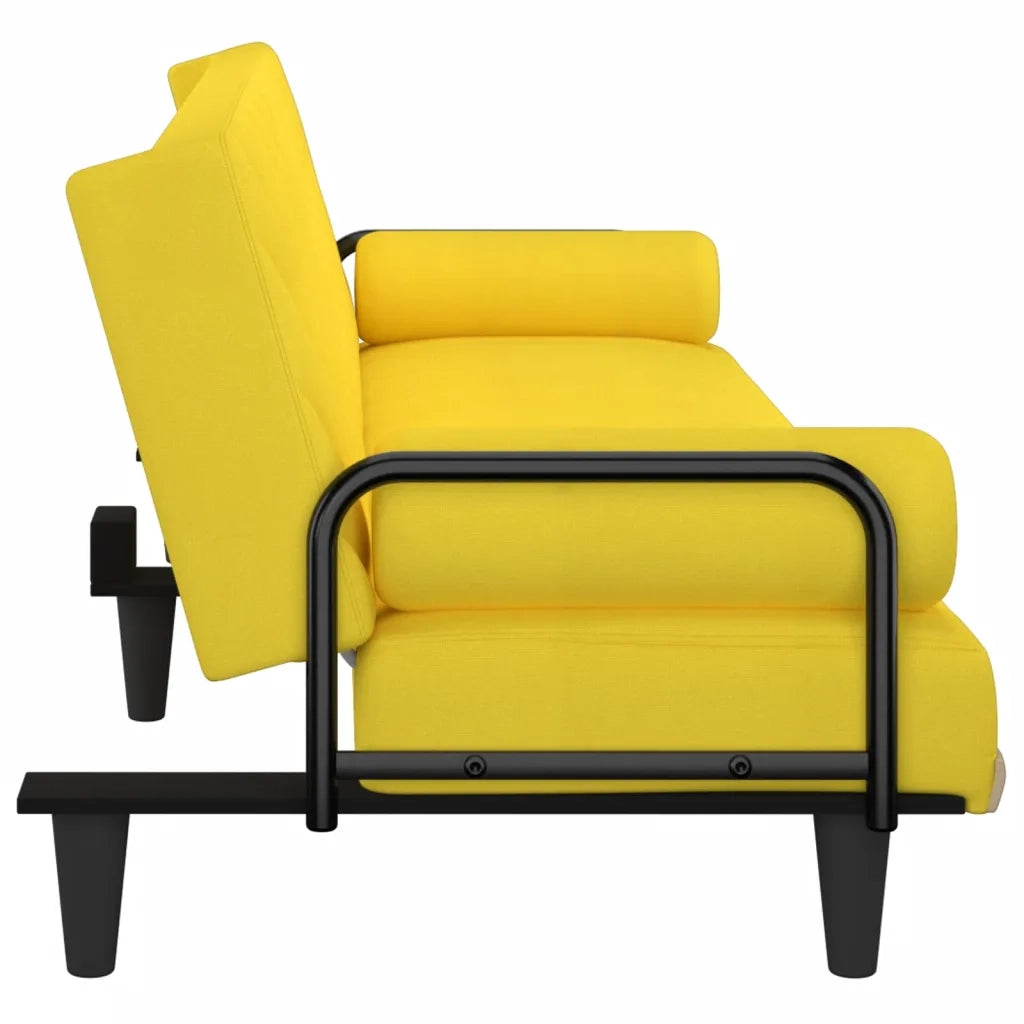 Divano letto | Sof¨¤ letto | Letto singolo con Braccioli Giallo Chiaro in Tessuto