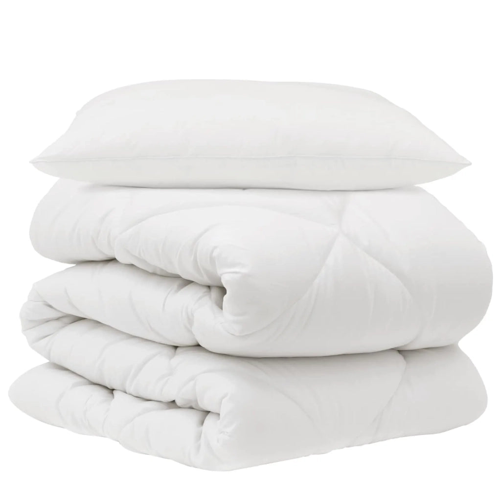 Piumone | Duvet con cuscino 2 pz Bianco Microfibra