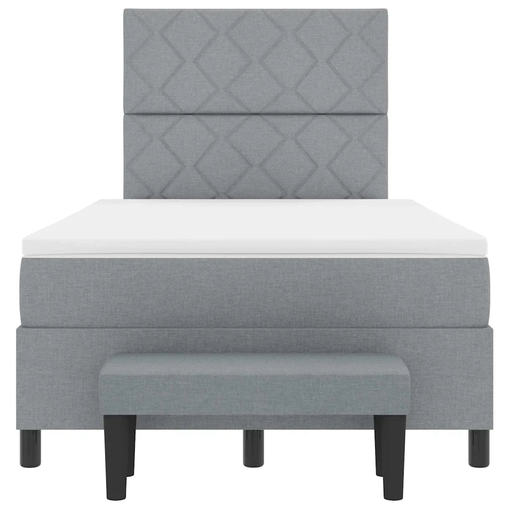 Letto a molle con testiera Grigio chiaro 120 x 190 cm Tessuto 3344128
