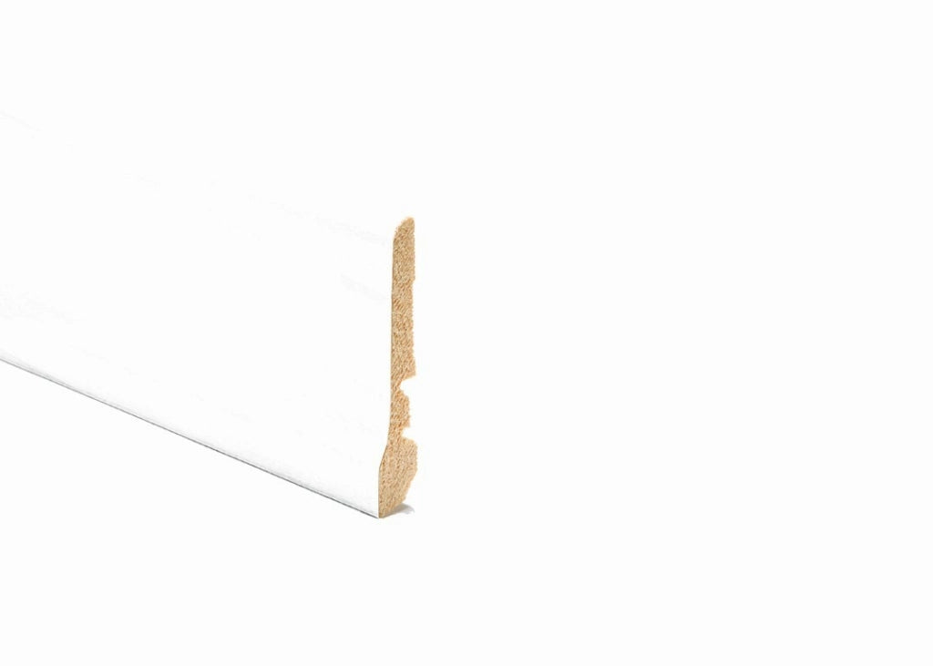 Battiscopa Liscio Impiallacciato Tanganica Con Piede Bianco Mm 70 X 14 - Kimono