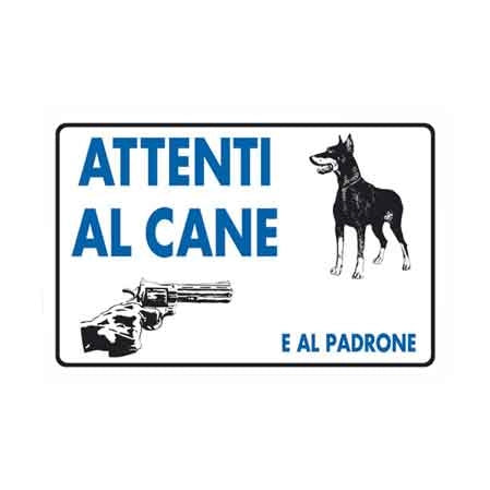 CARTELLO 'ATTENTI AL CANE E AL PADRONE' 20x30 cm - 10 pezzi