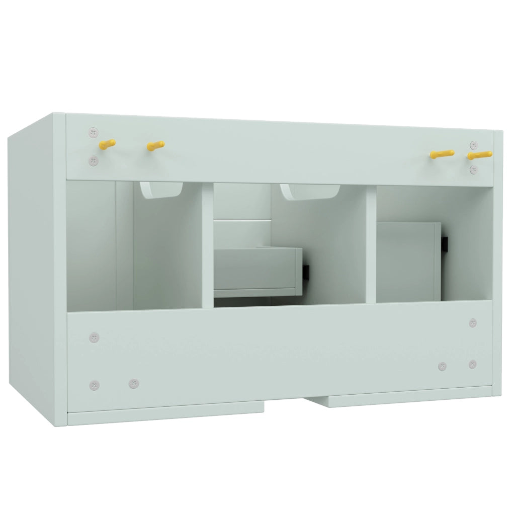 Mobile sottolavabo sospeso verde in MDF con cassetti e vano, 78,5 cm